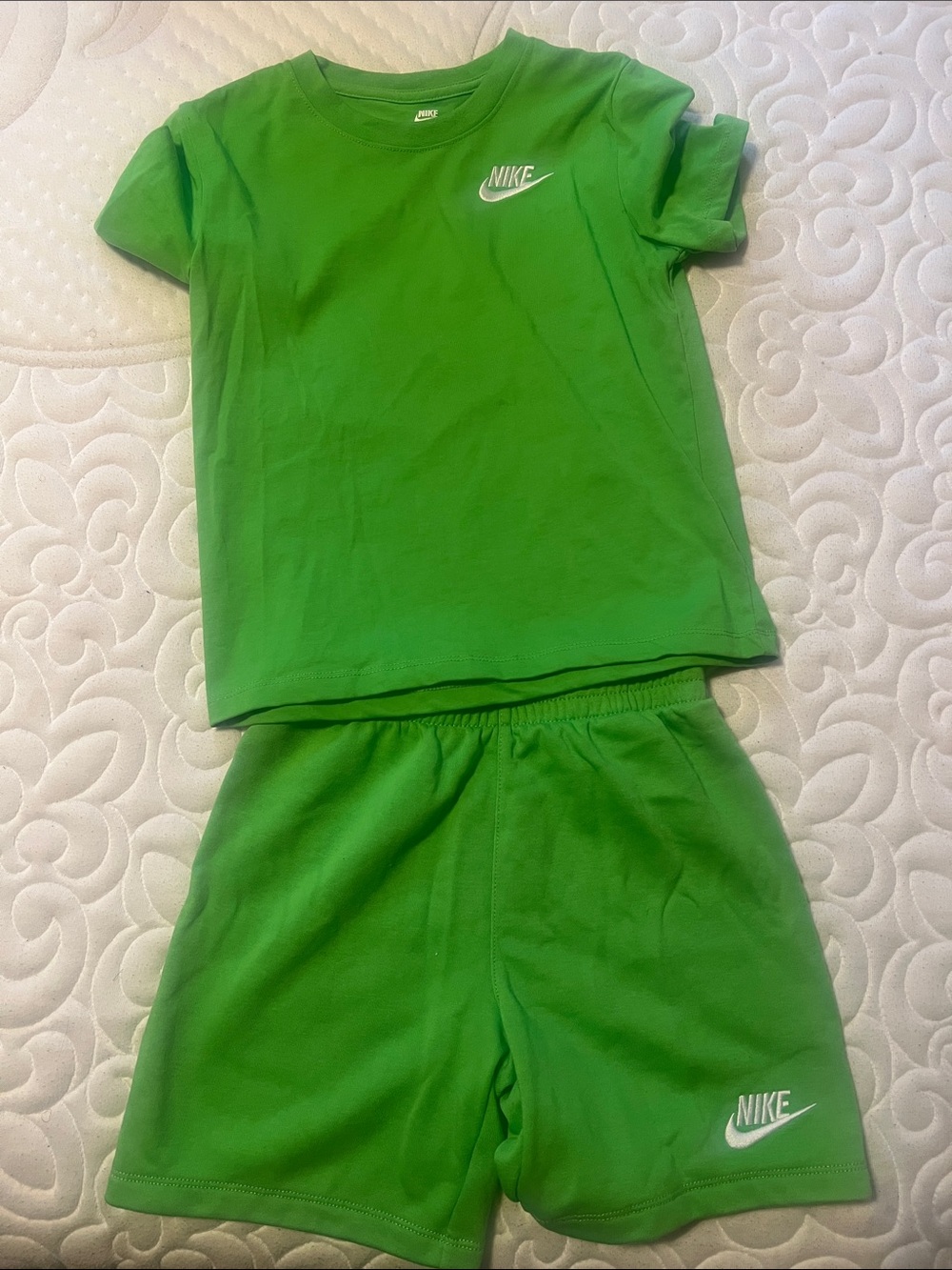Nike Green Short-Sleeve Pajama Set with White Logo